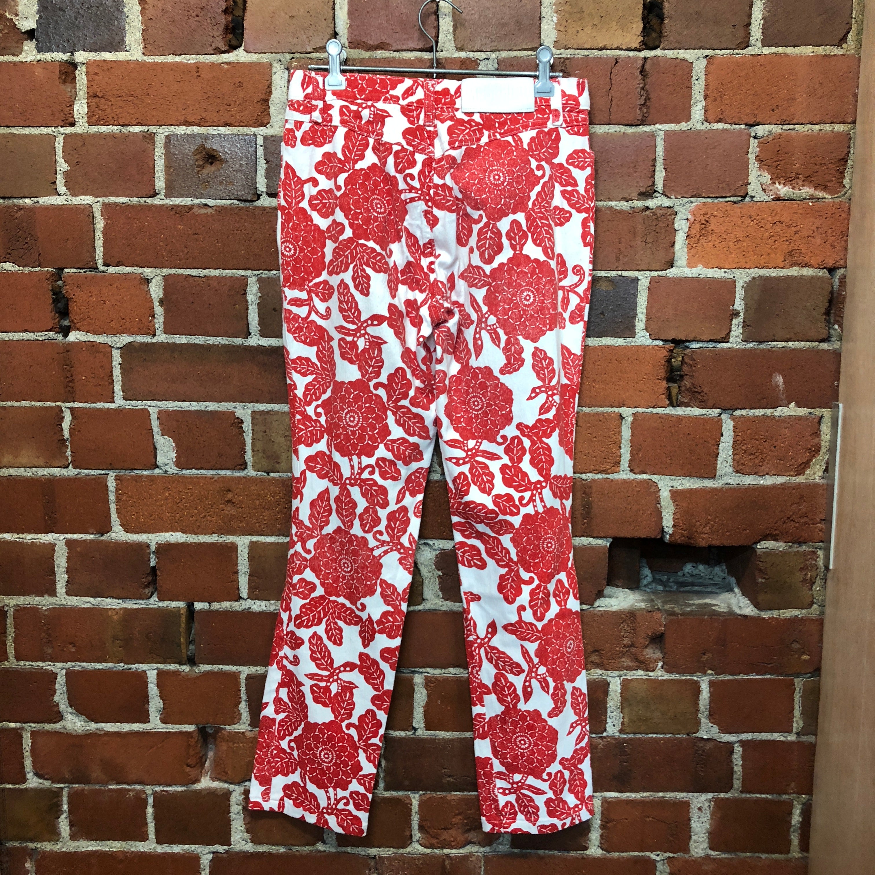MOSCHINO crop floral jeans