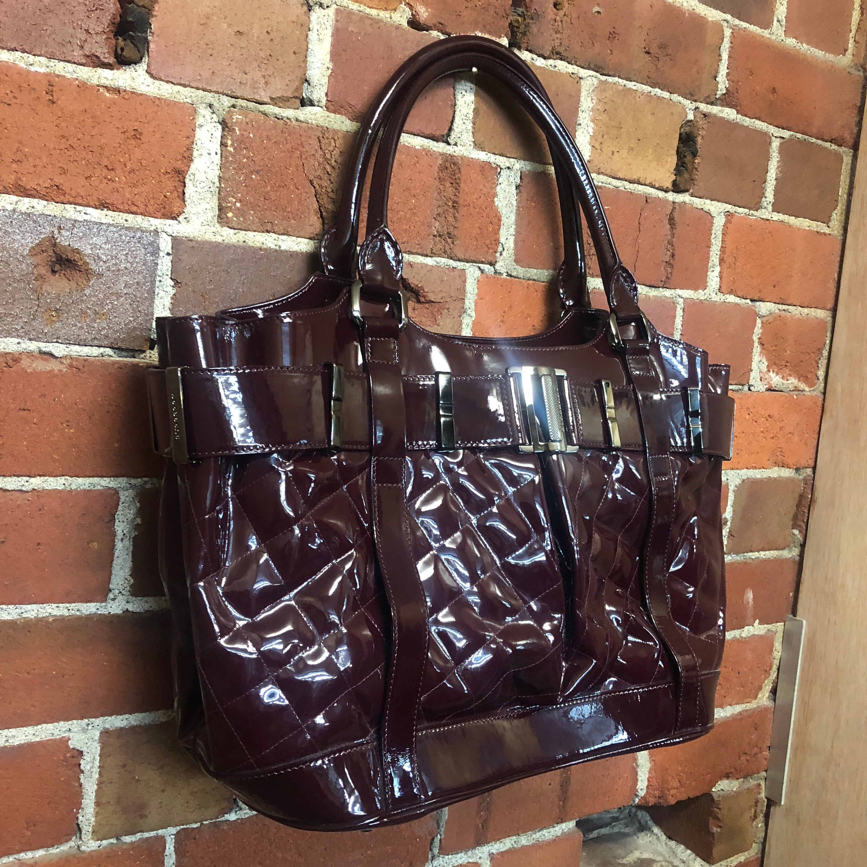 BURBERRY patent leather handbag