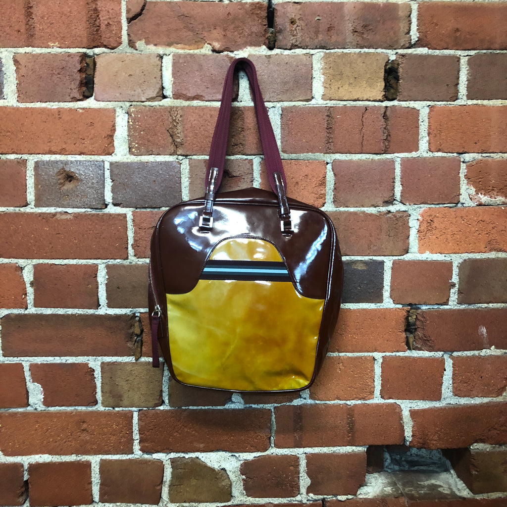 PRADA patent leather bowling bag