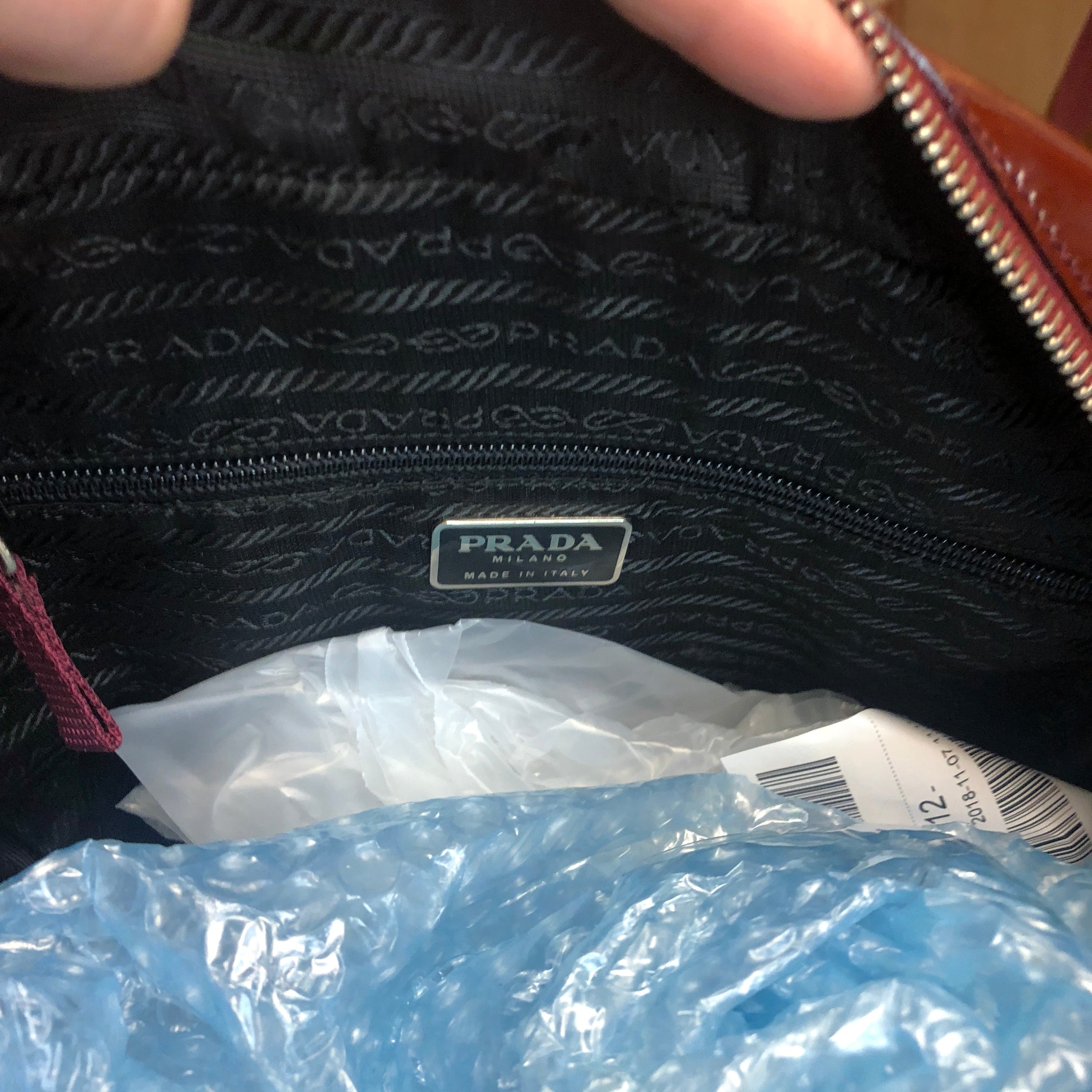 PRADA patent leather bowling bag