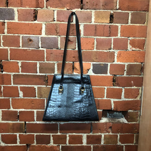 CROCODILE PRINT LEATHER HANDBAG