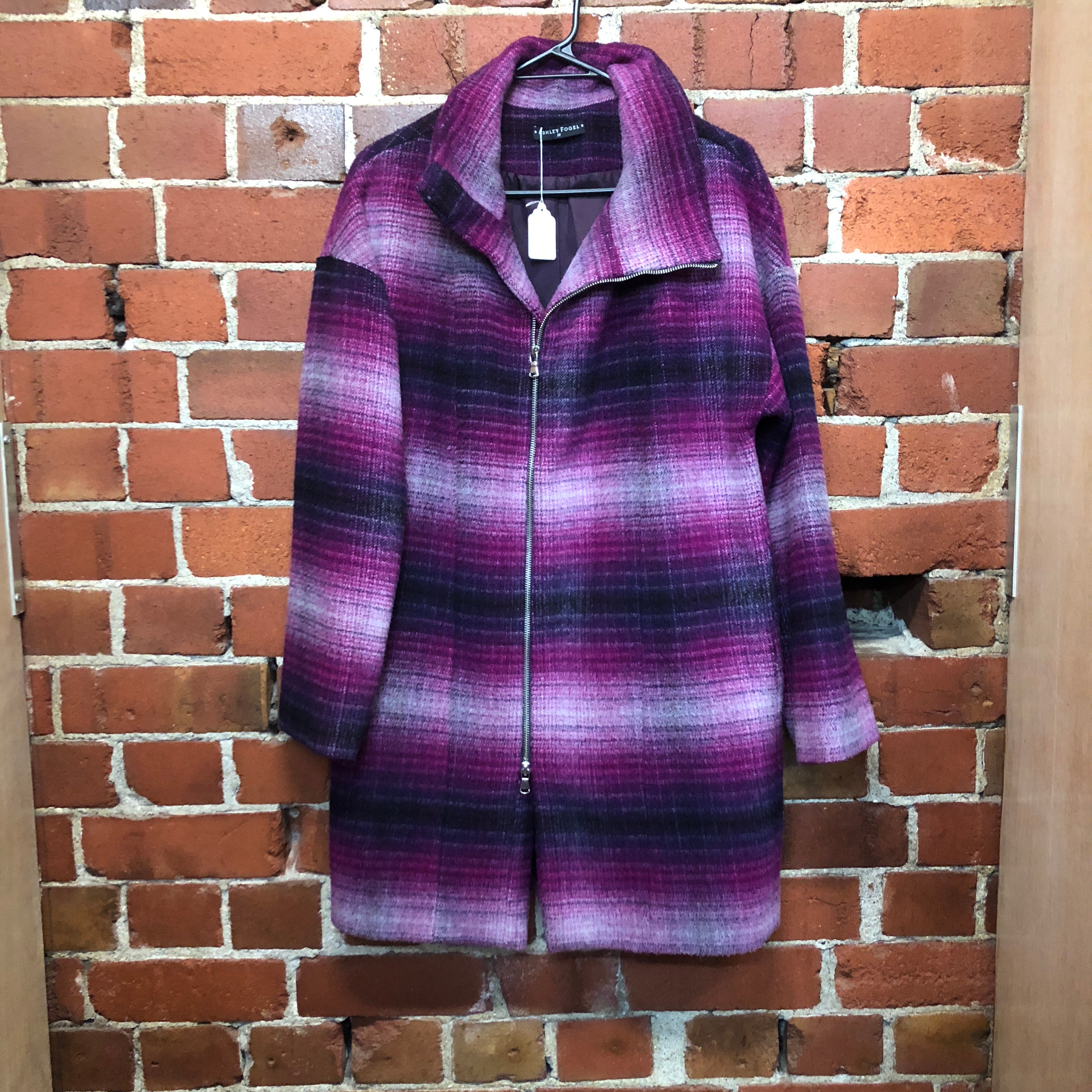 ASHLEY FOGAL tartan wool coat