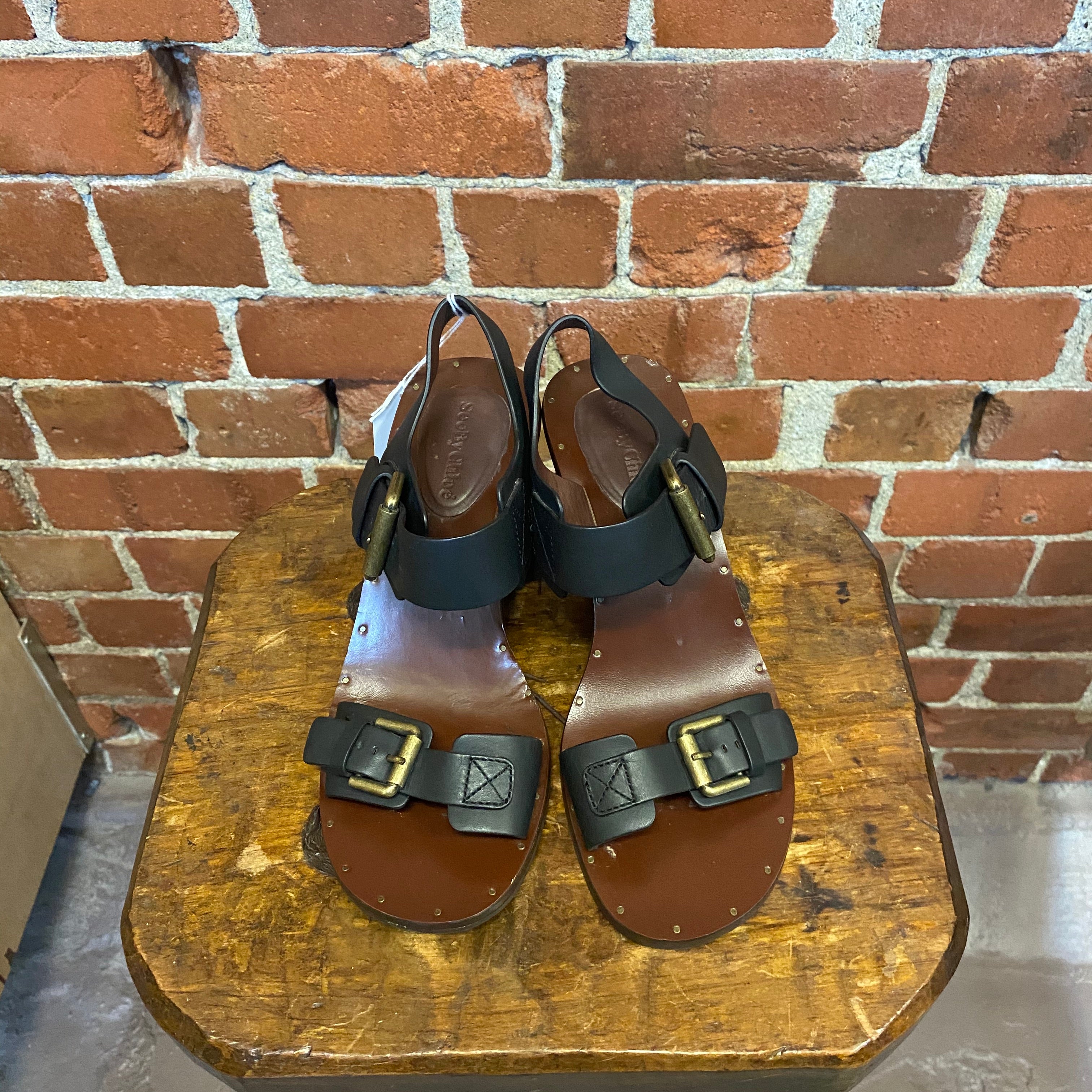 CHLOE leather block heel sandals 39