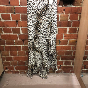 TADASHI leopard and lace gown