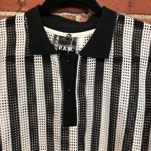 P.A.M striped mesh polo