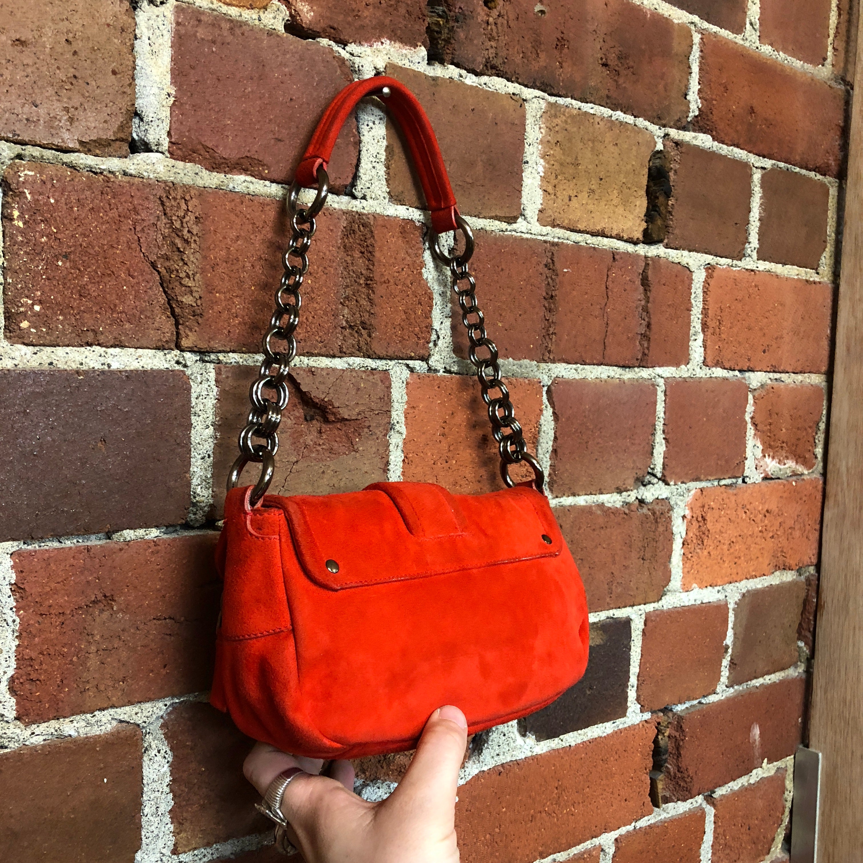 PRADA mini suede handbag