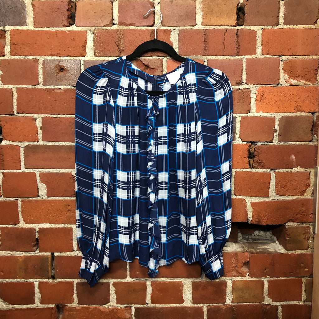 PURE silk tartan top