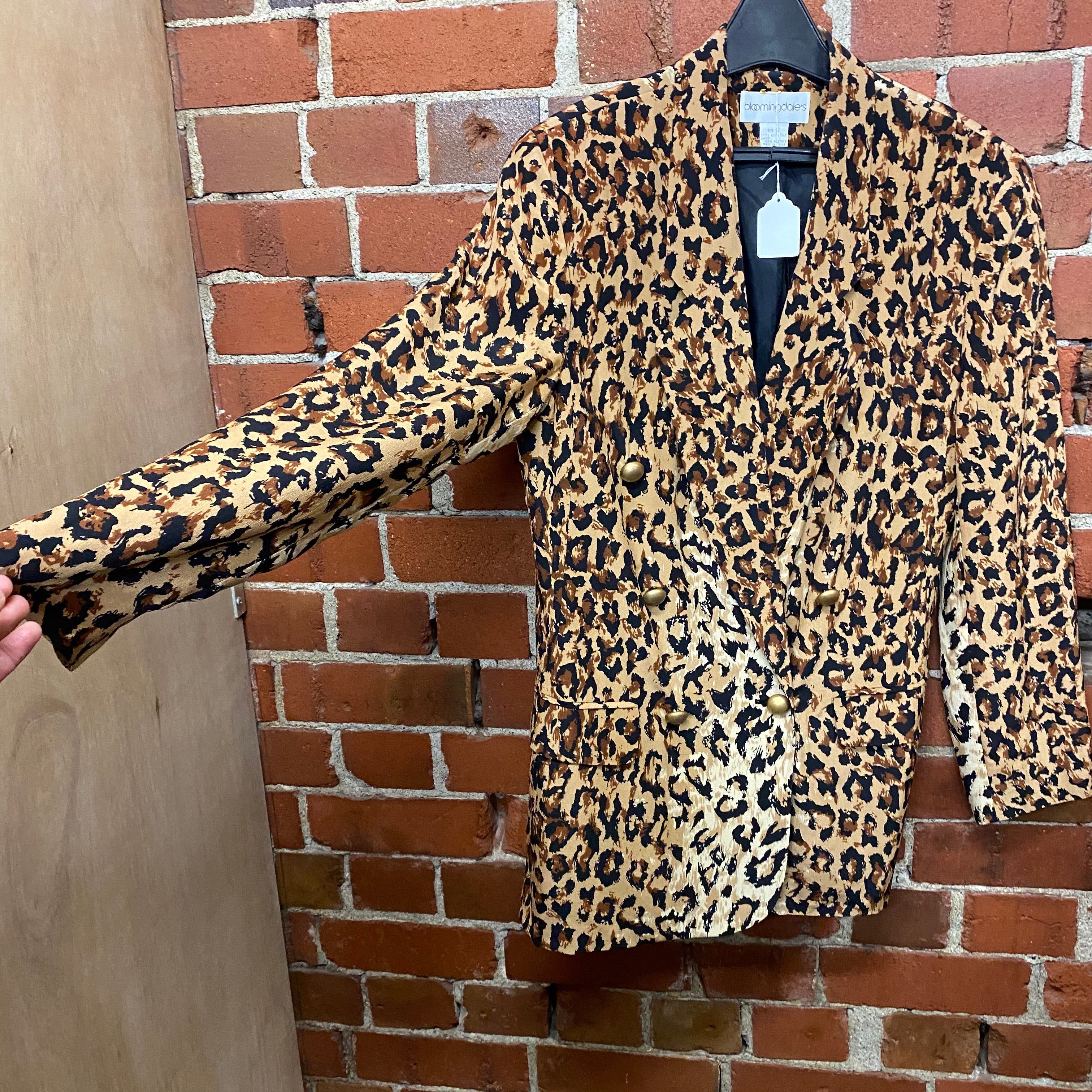 1980s silk leopard blazer