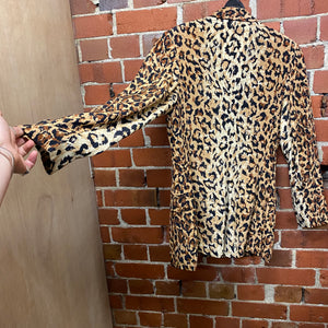 1980s silk leopard blazer