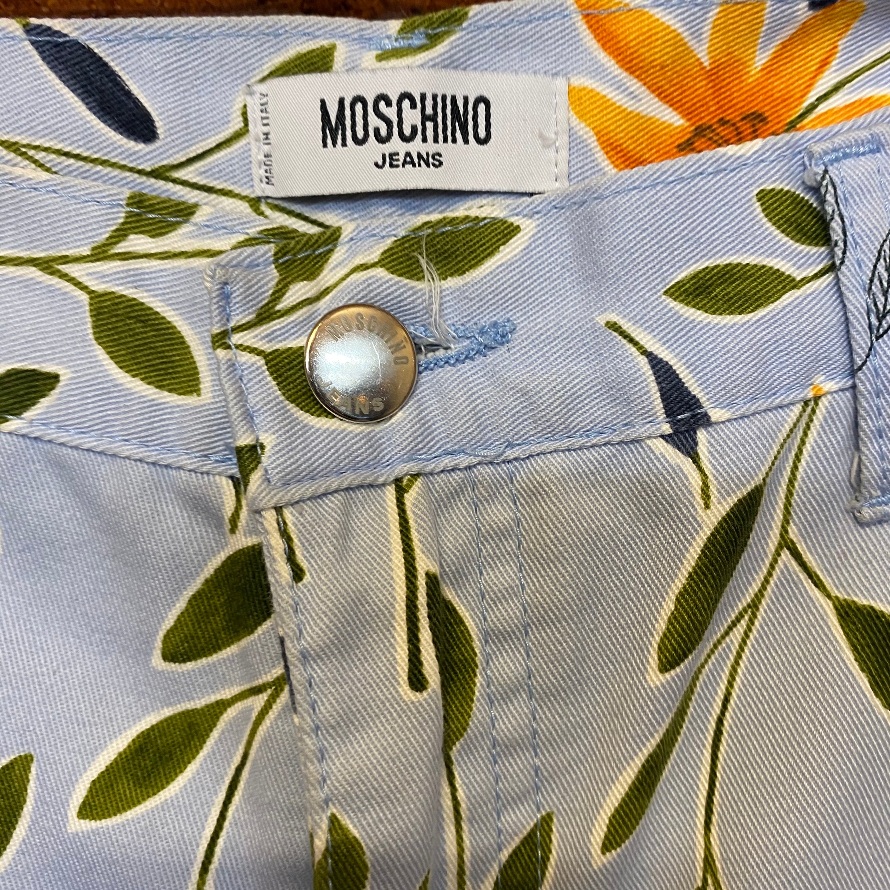 MOSCHINO 1990S floral jeans
