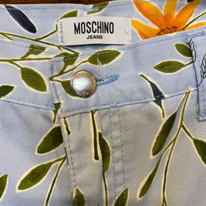 MOSCHINO 1990S floral jeans