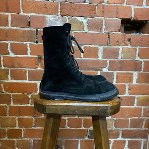 ANN DEMEULEMEESTER suede lace up boots 10