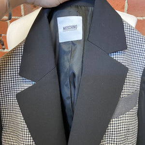 MOSCHINO Italian mixed fabric blazer