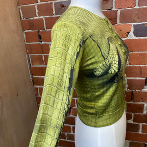 JOHN GALLIANO 2000s crocodile skin printed cardigan top