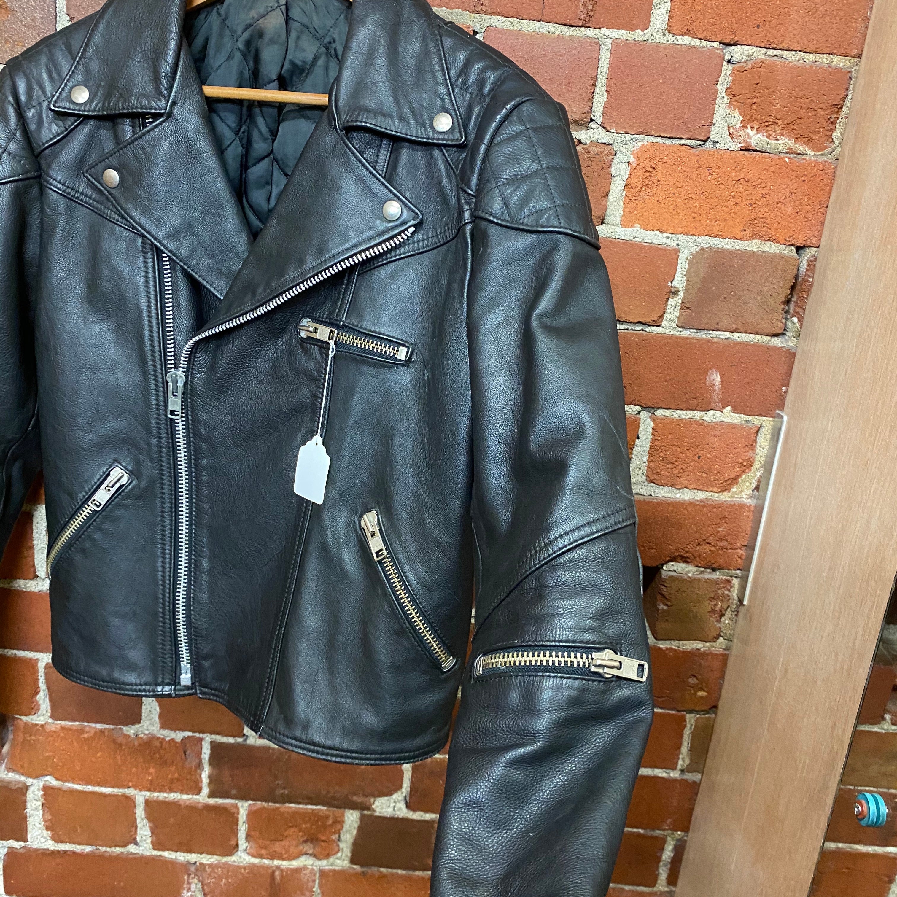 Proper 1980s NZ made leather bike jacket