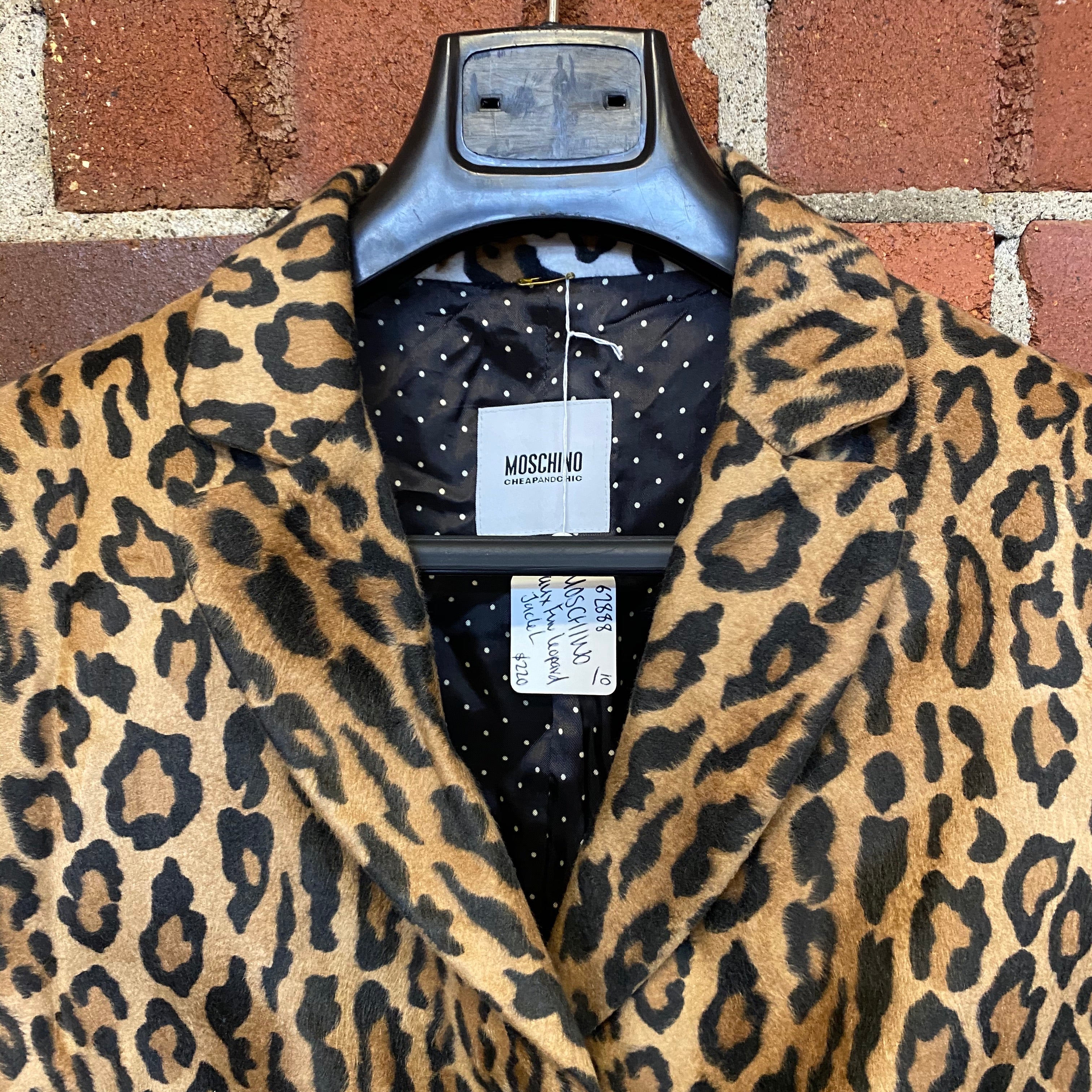 MOSCHINO faux fur leopard jacket