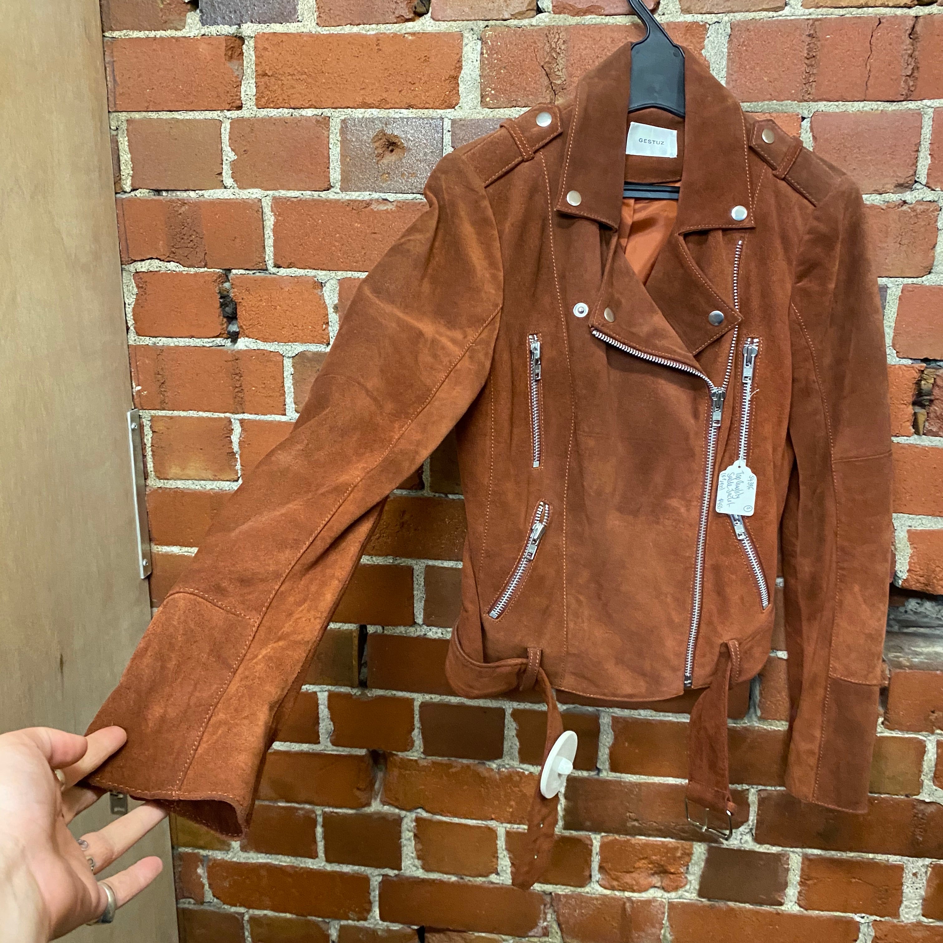 GESTUZ designer suede moto jacket