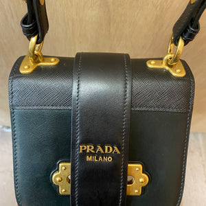 PRADA lock leather bag