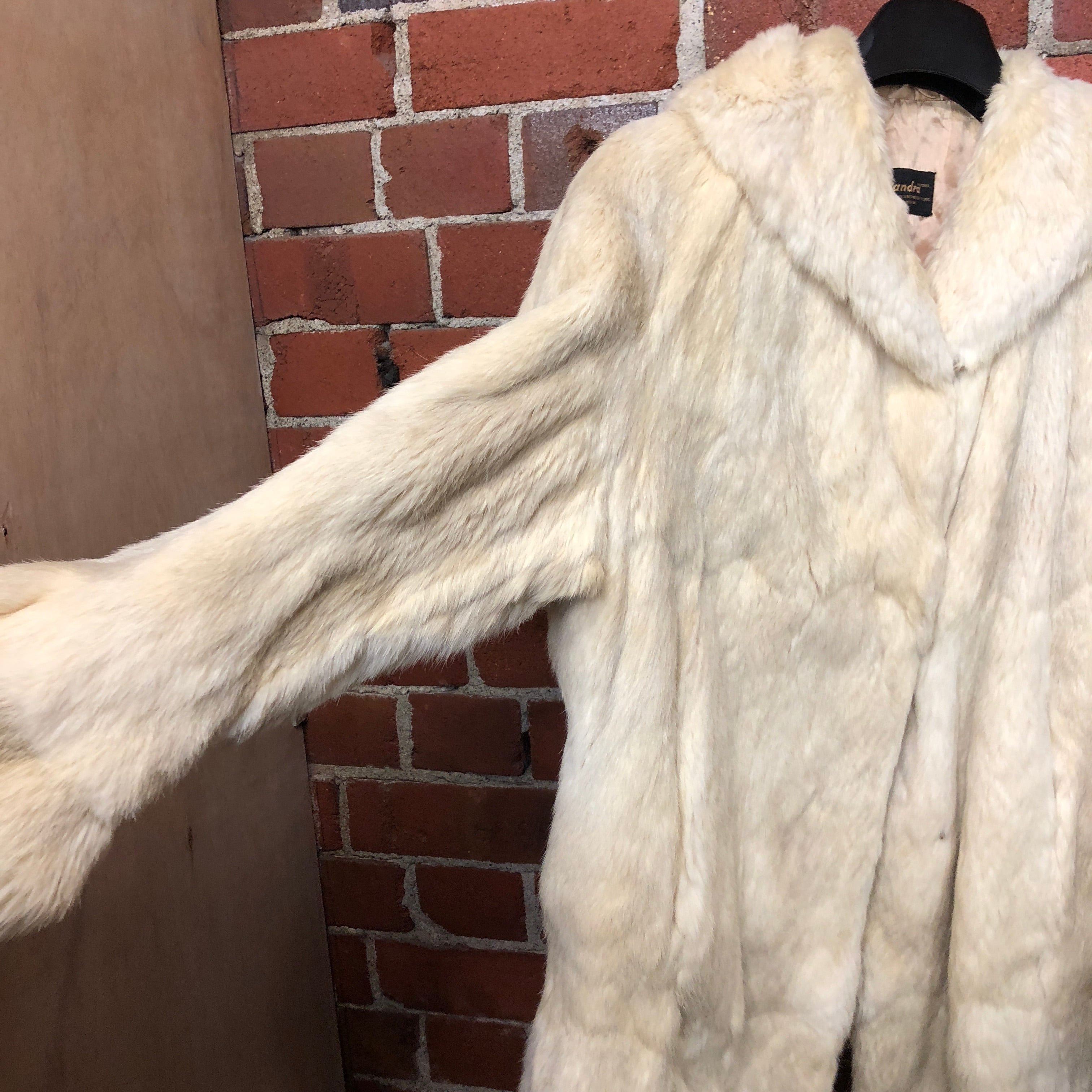 1960s cream rabbit fur coat