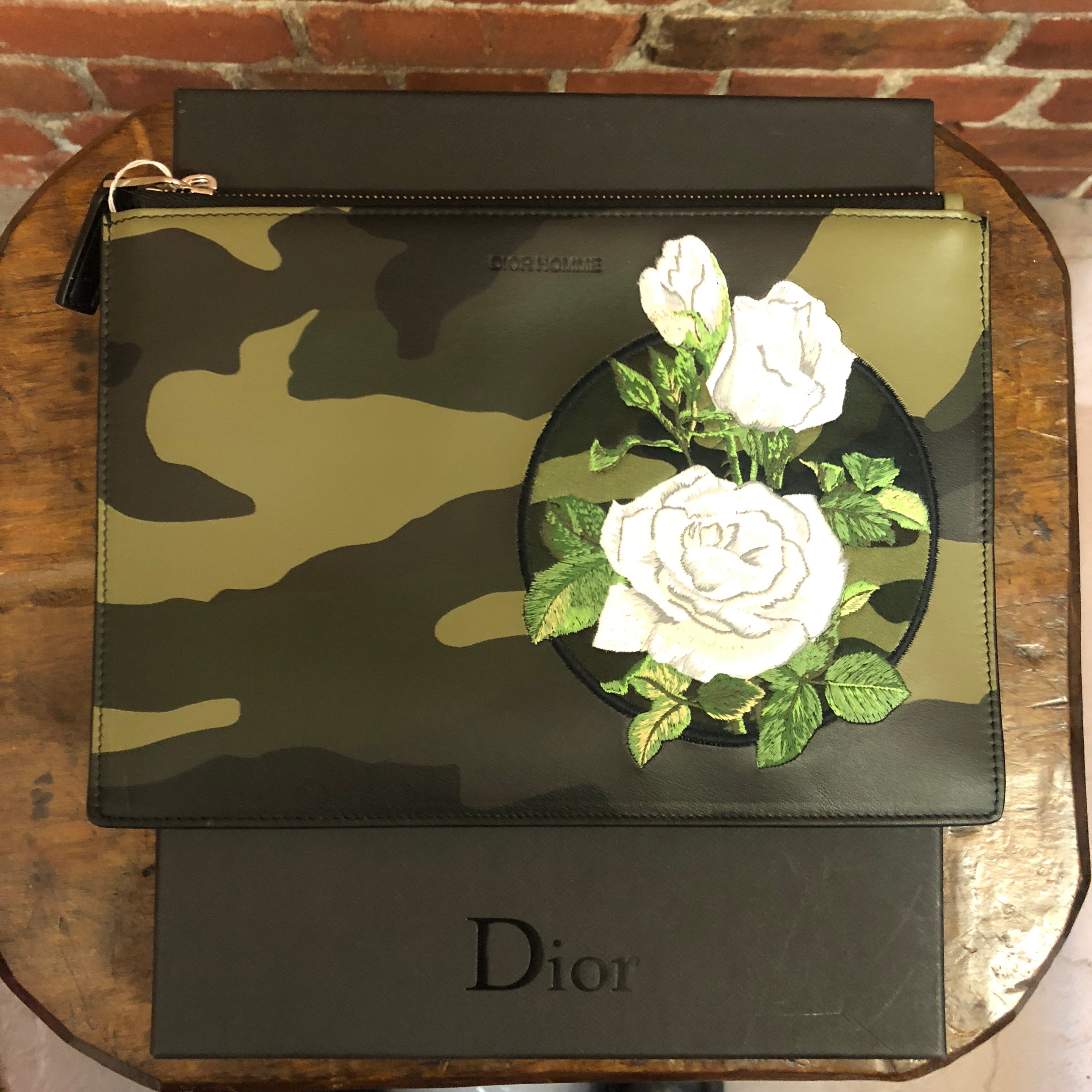 DIOR HOMME camo leather pouchette