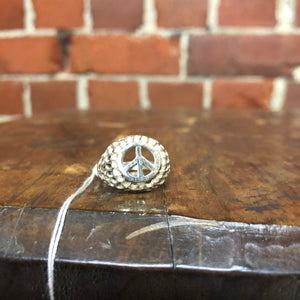 STG SILVER peace sign ring