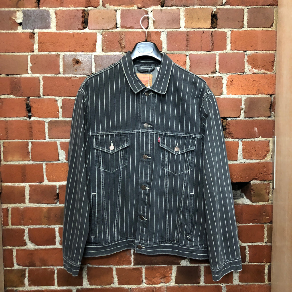 SUPREME X LEVIS pinstriped denim jacket