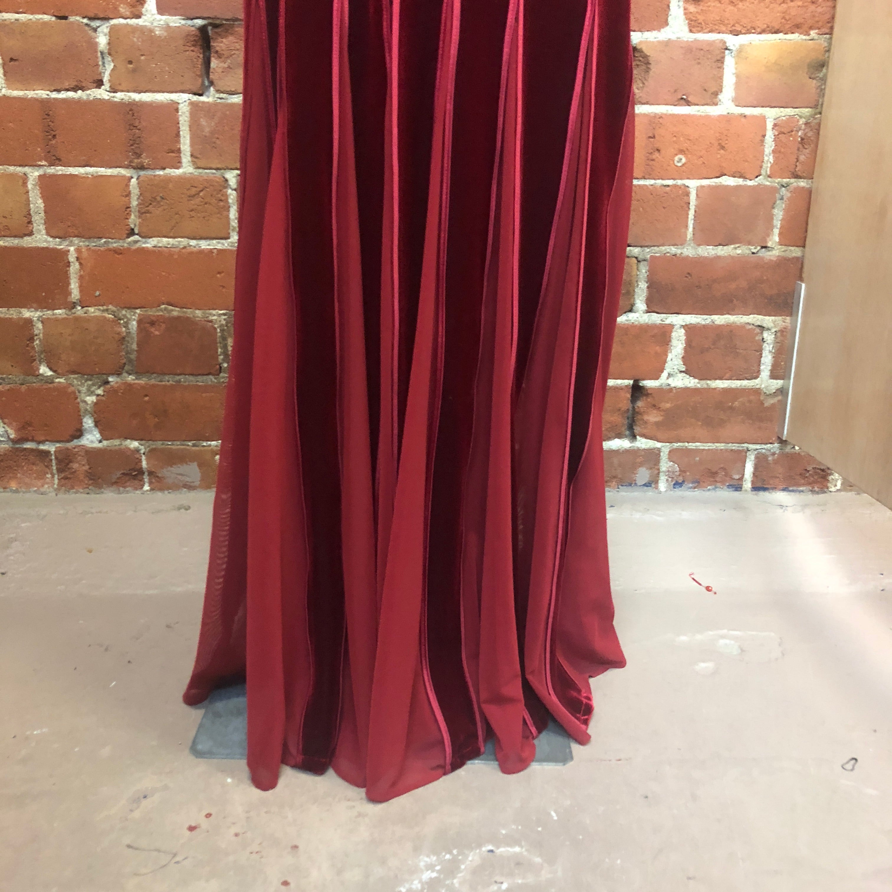 TADASHI holiday party sexy red velvet gown