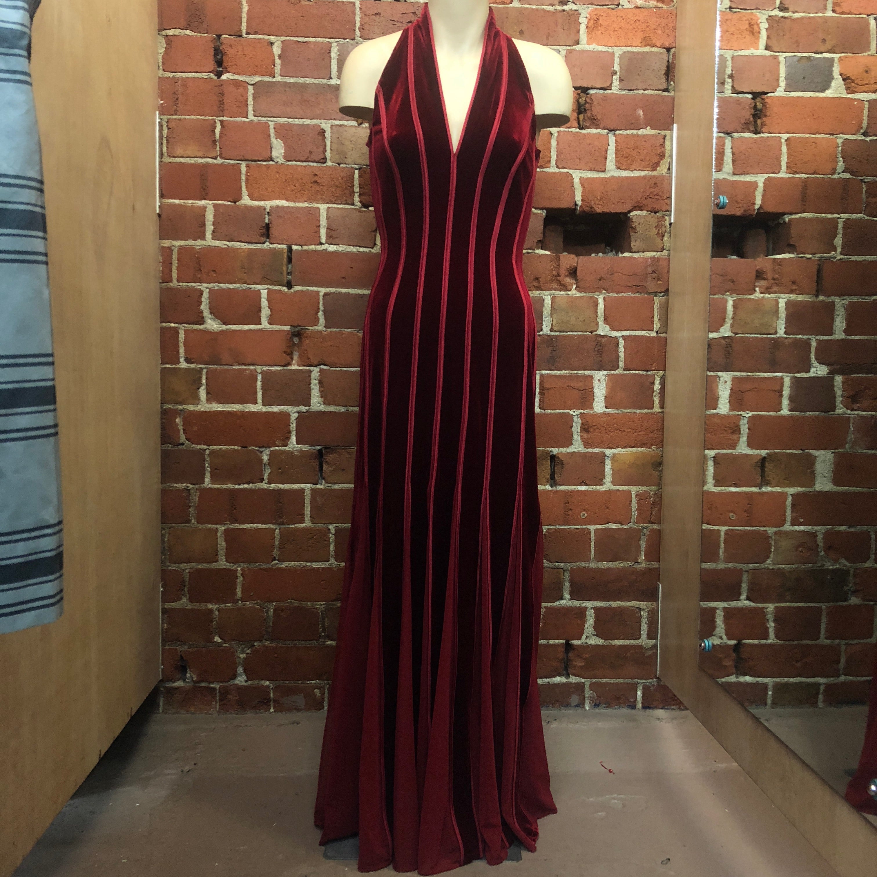 TADASHI holiday party sexy red velvet gown