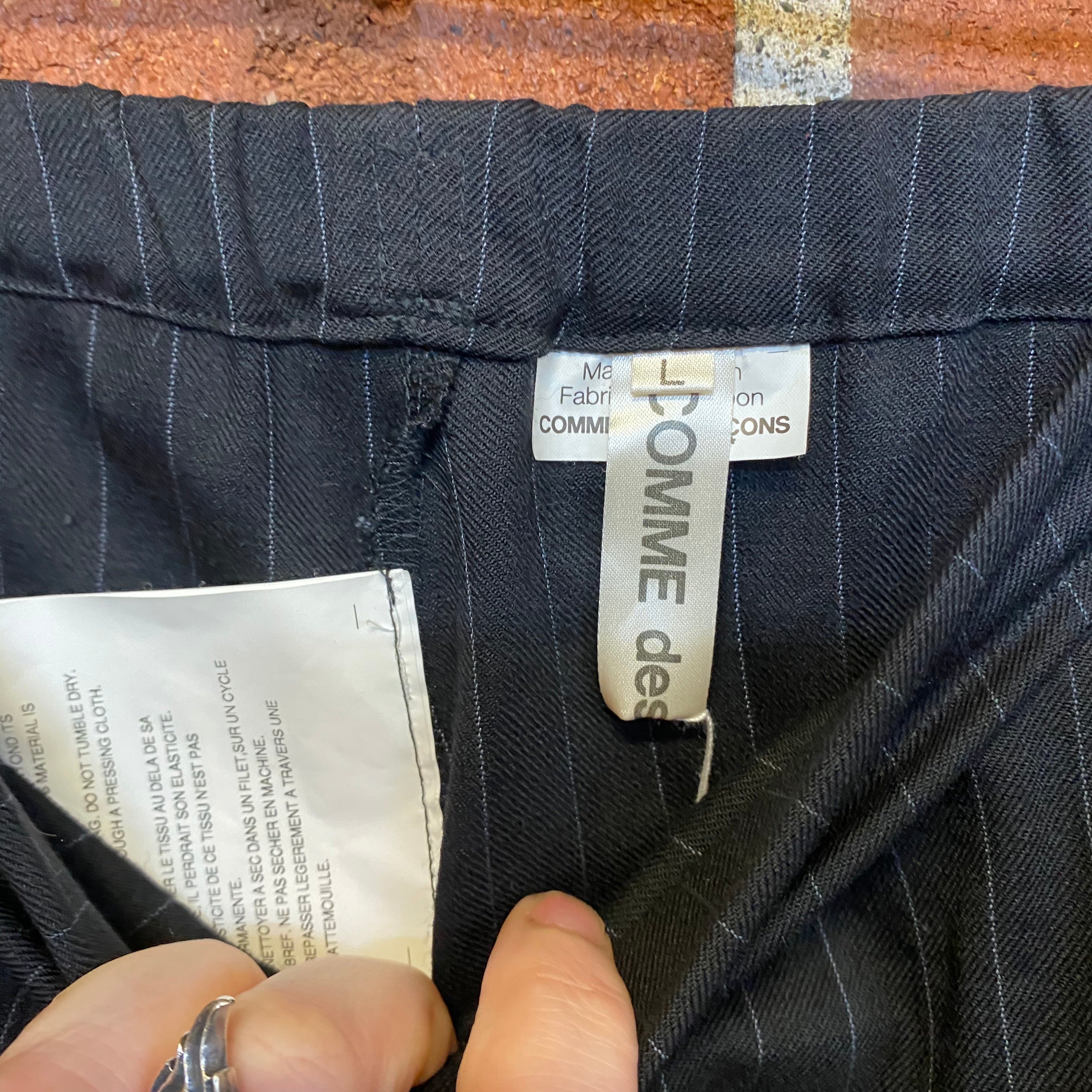 COMME DES GARÇONS pinstriped wool pants