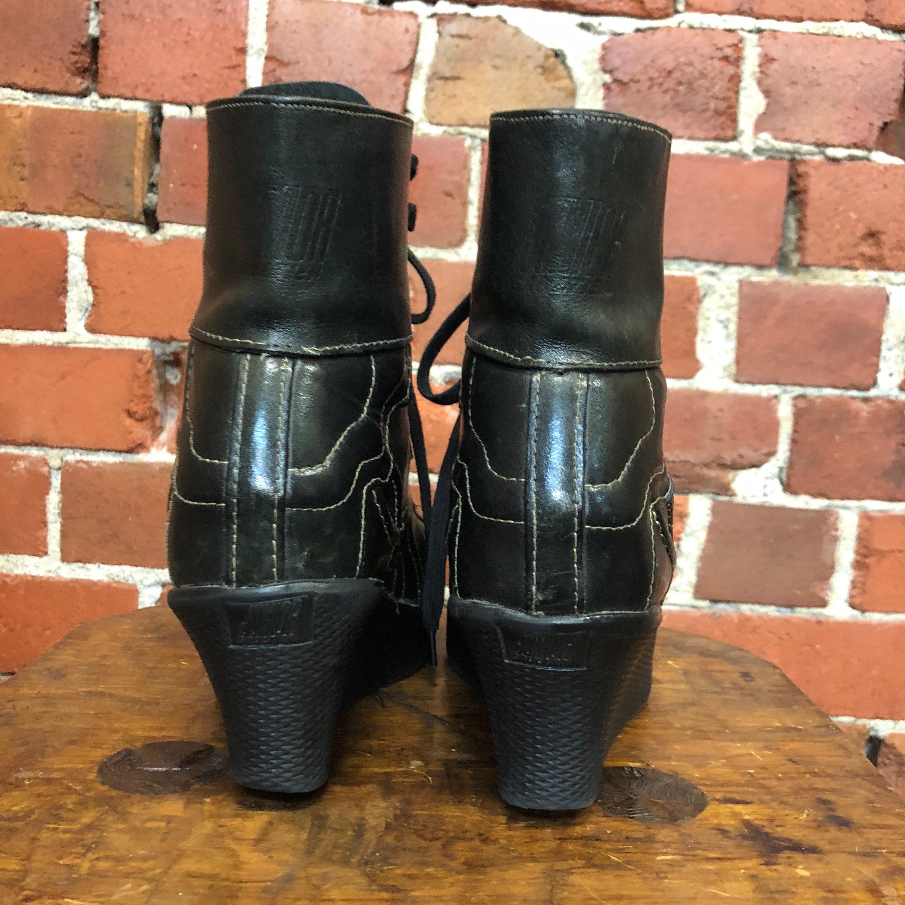 GAULTIER JUNIOR 1980s leather creeper boots! 38