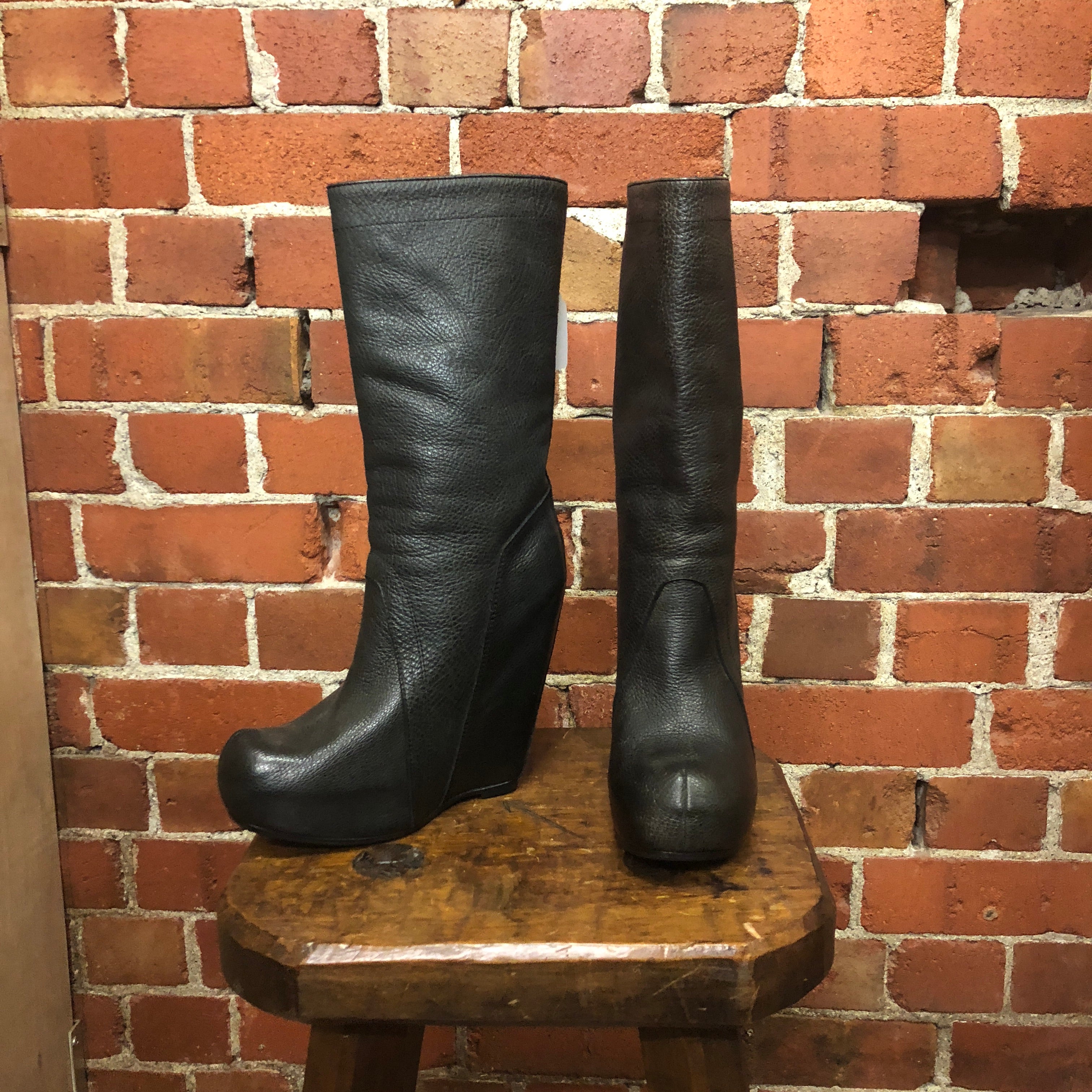 RICK OWENS leather boots 37