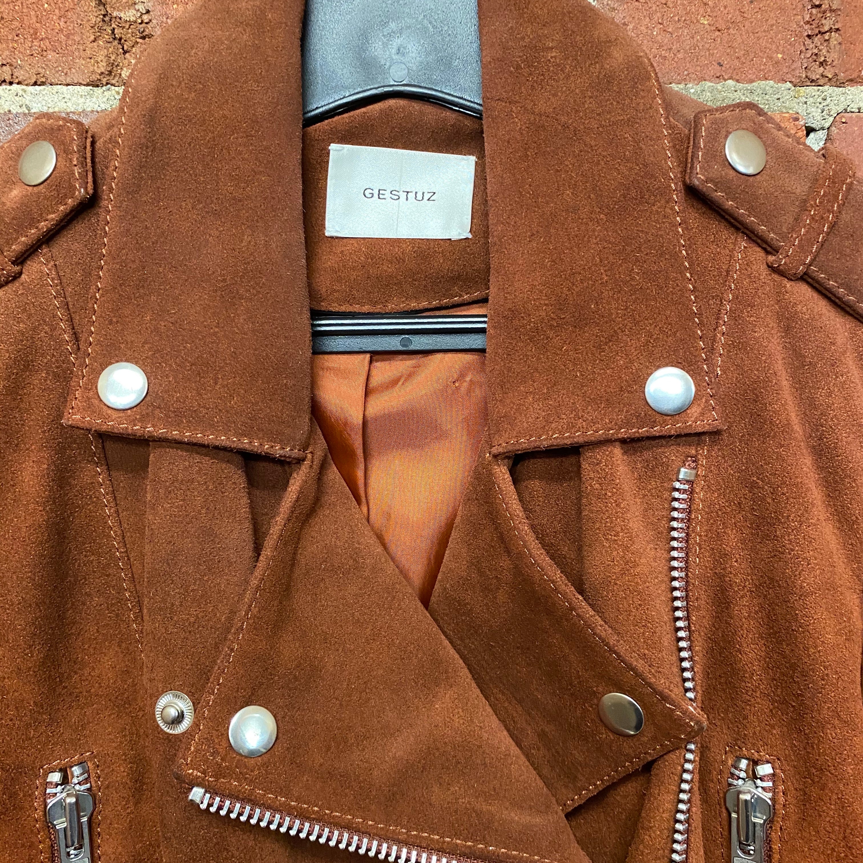 GESTUZ designer suede moto jacket