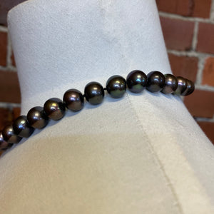 Vintage genuine black pearl strand