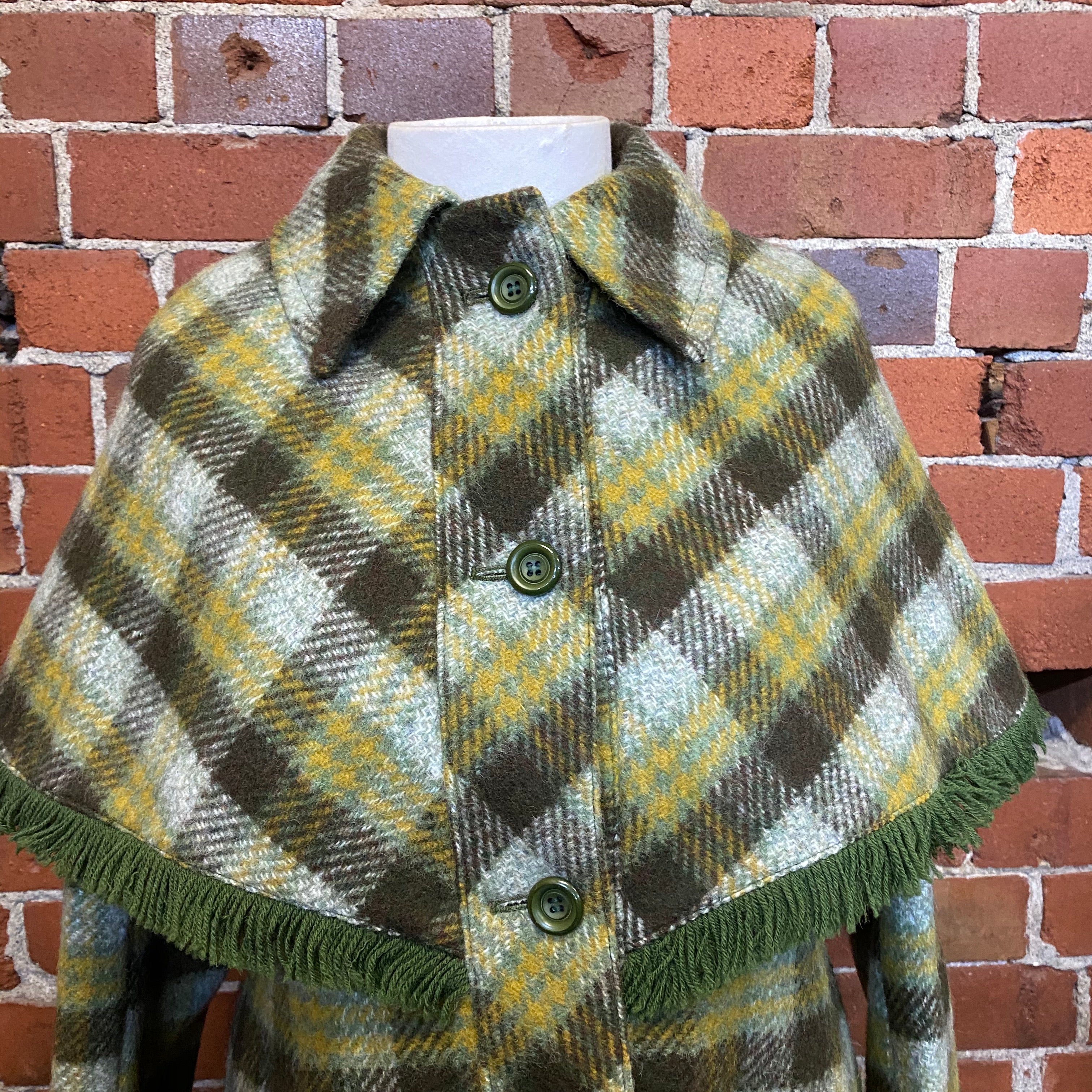 1950S tartan vintage cape jacket