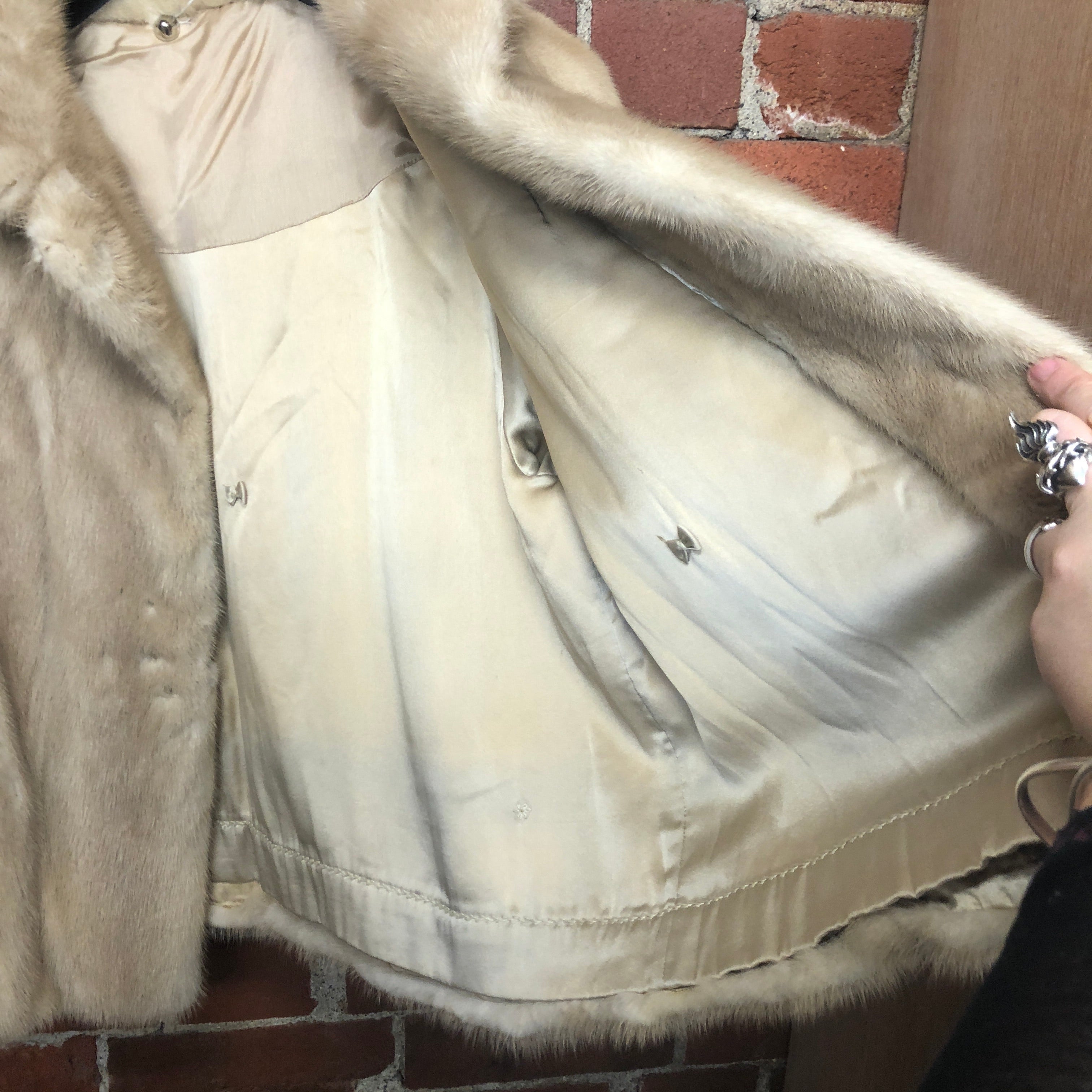 1960s Cream MINK jacket with silk lining