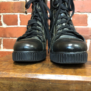 GAULTIER JUNIOR 1980s leather creeper boots! 38