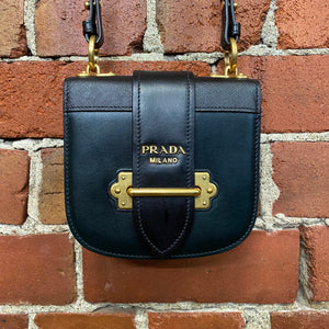 PRADA lock leather bag