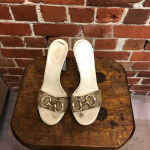 GUCCI 1990s monogrammed mules 37