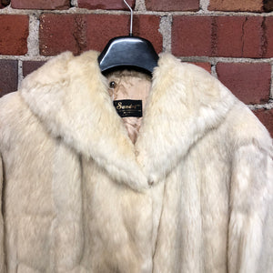 1960s cream rabbit fur coat