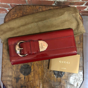 GUCCI patent leather wallet clutch