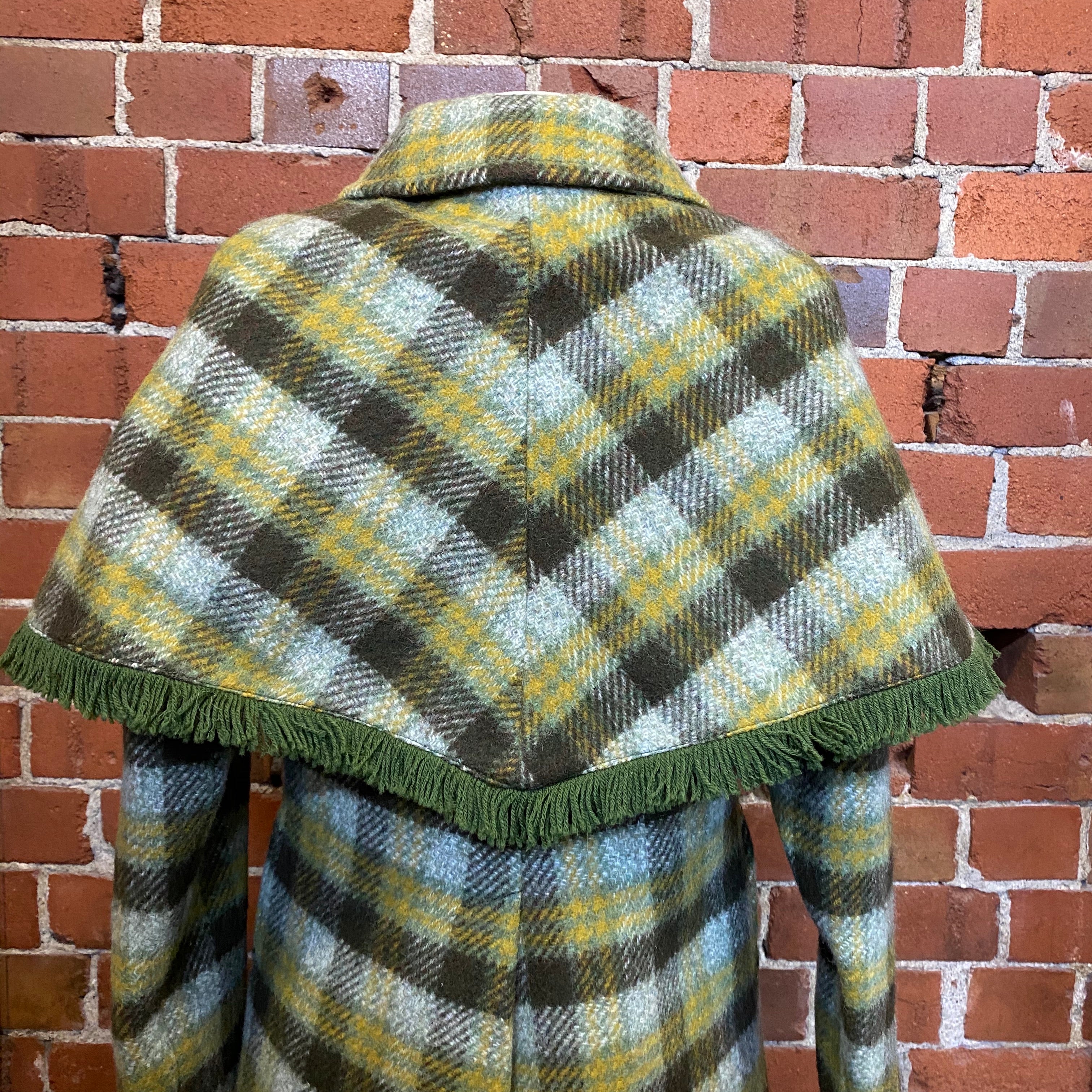 1950S tartan vintage cape jacket