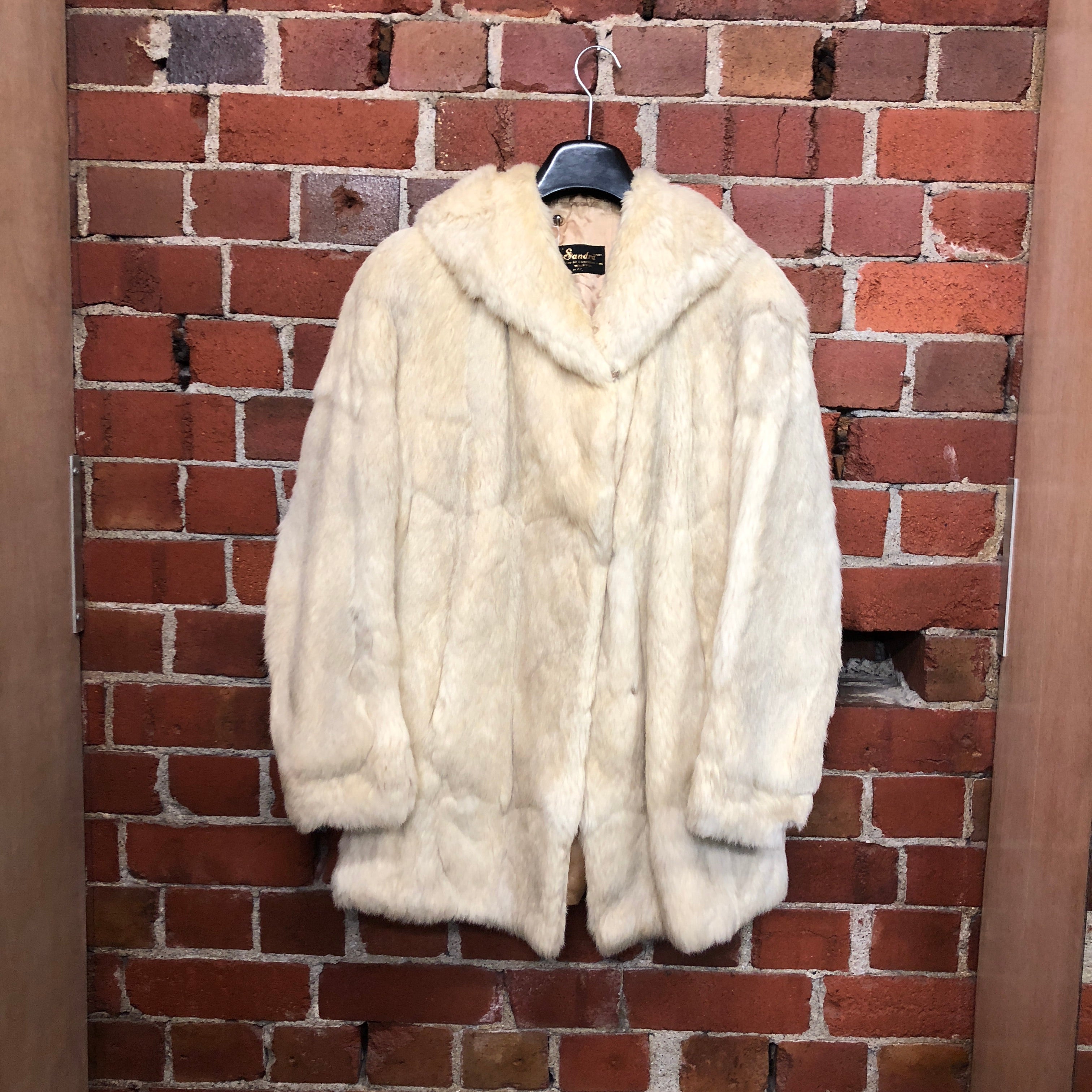 1960s cream rabbit fur coat