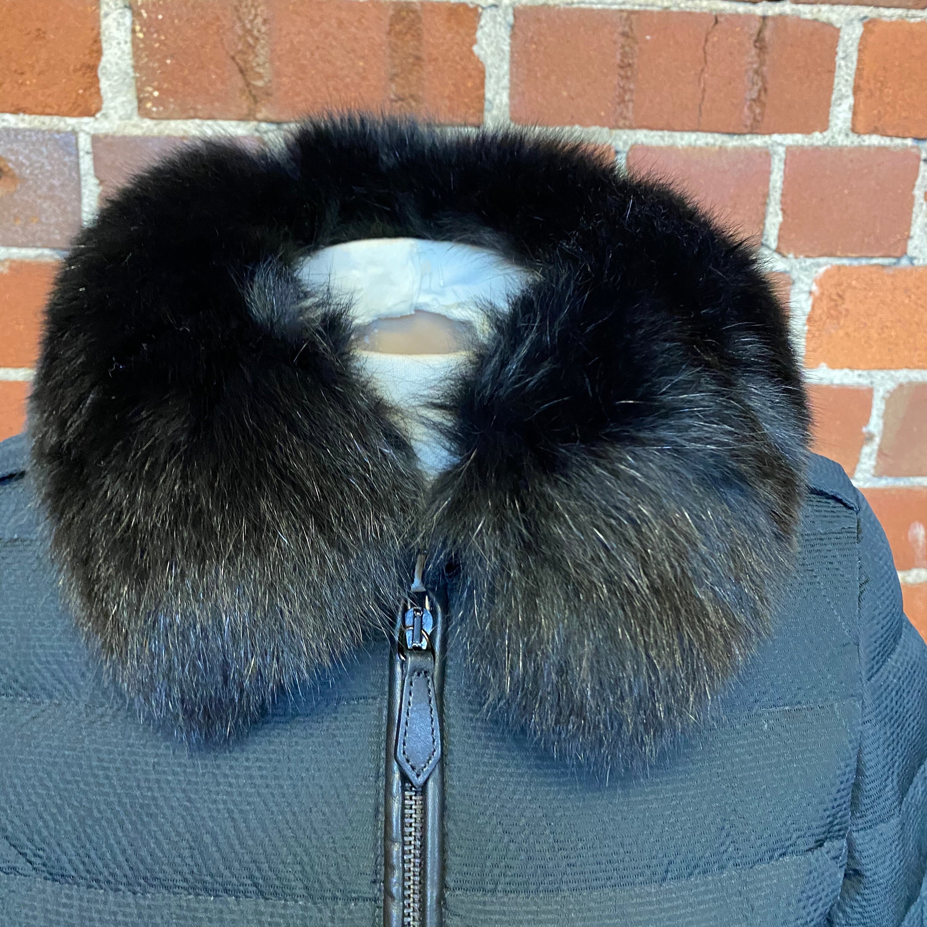 BURBERRY Goose down puffer with fur collar