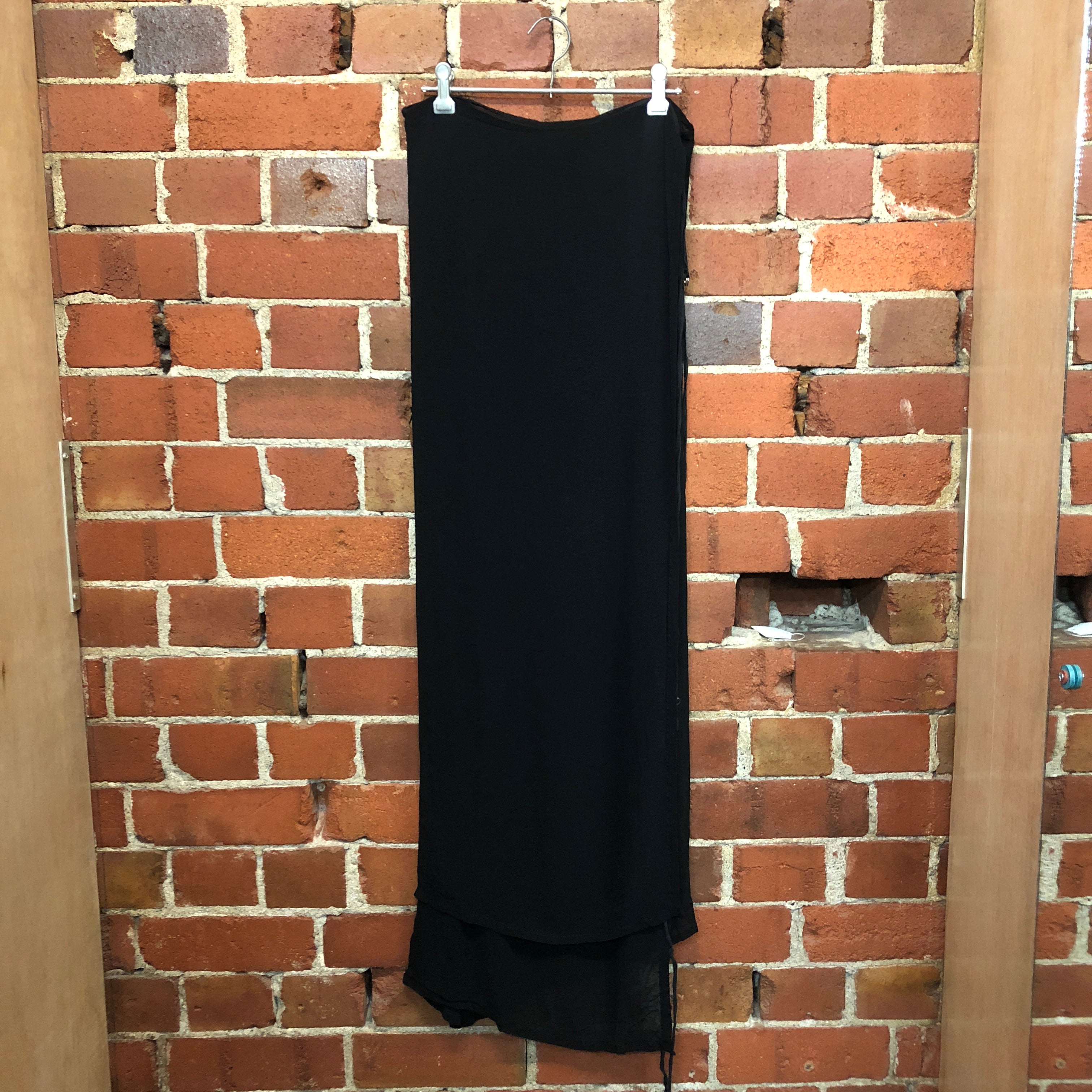 ANN DEMULEMEESTER beaded string silk wrap skirt