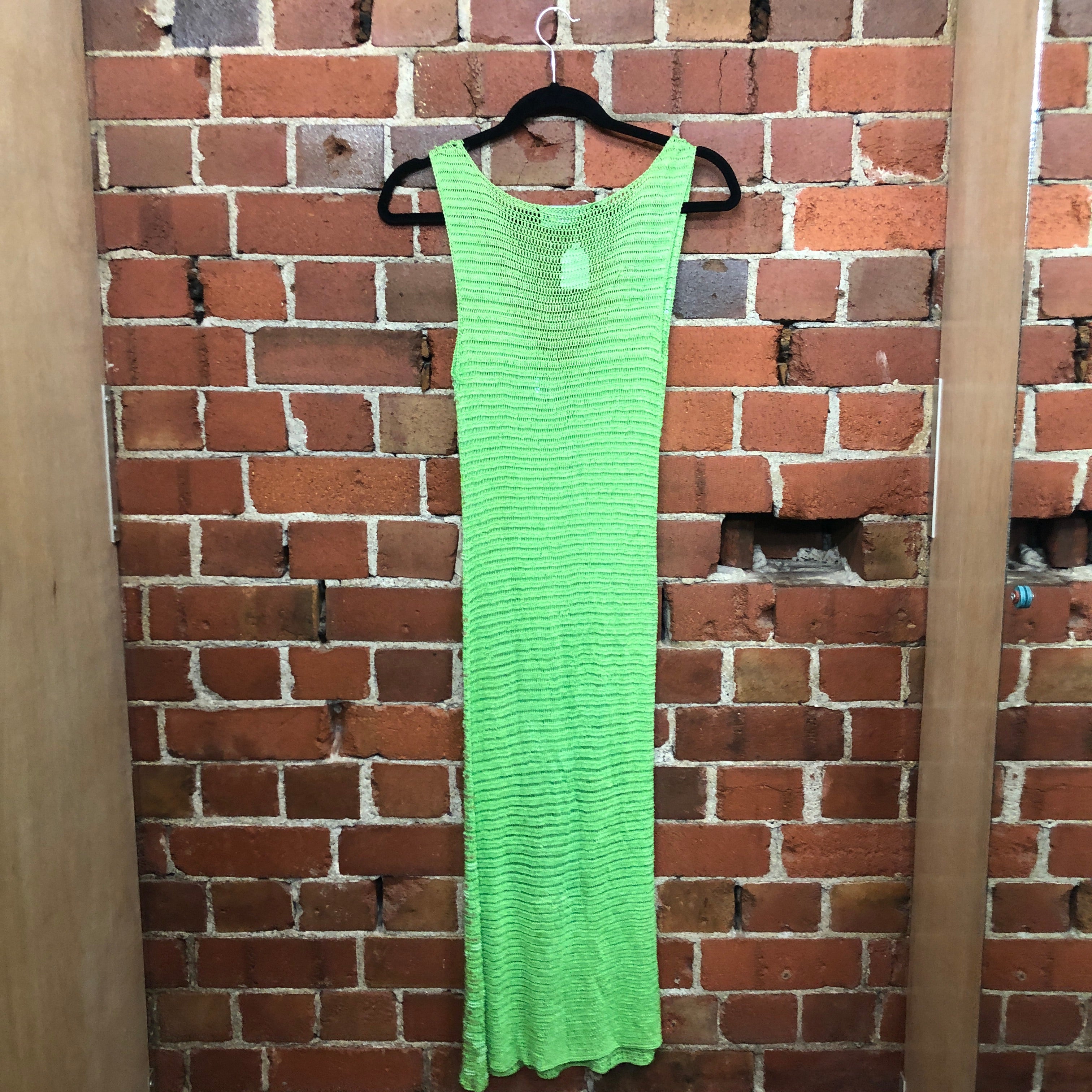 1990s Crochet, sexy lime green dress Wellington Hunters and Collectors 1990s Crochet, sexy lime green dress Wellington Hunters and Collectors