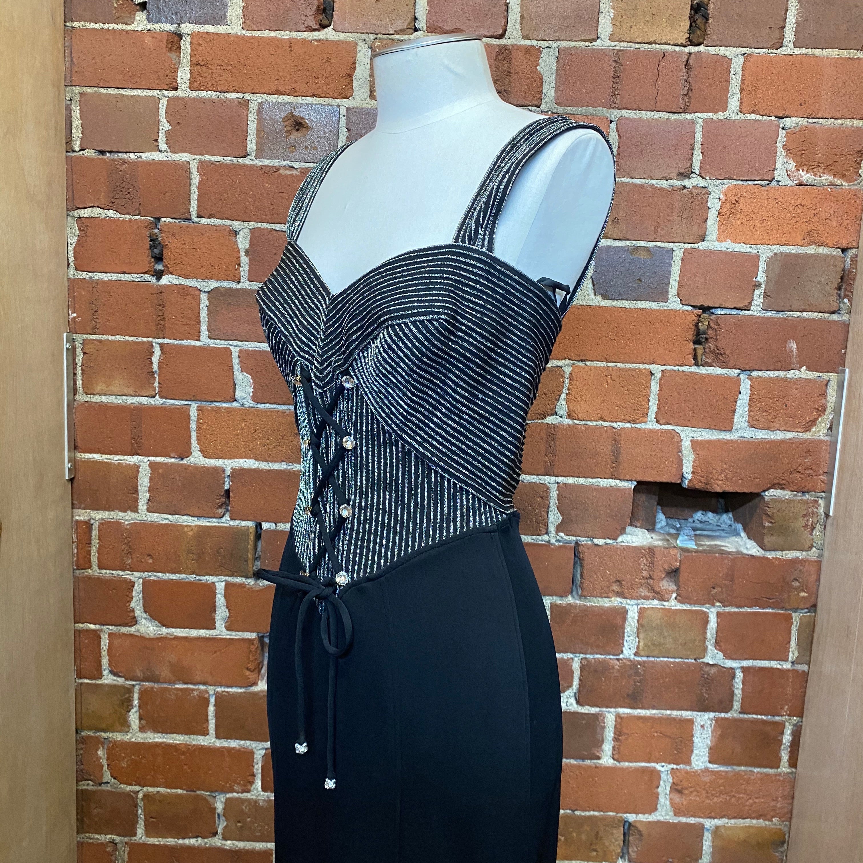 TADASHI 1990s stretch corset gown