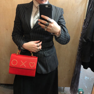 MOSCHINO 1990s leather OXO handbag