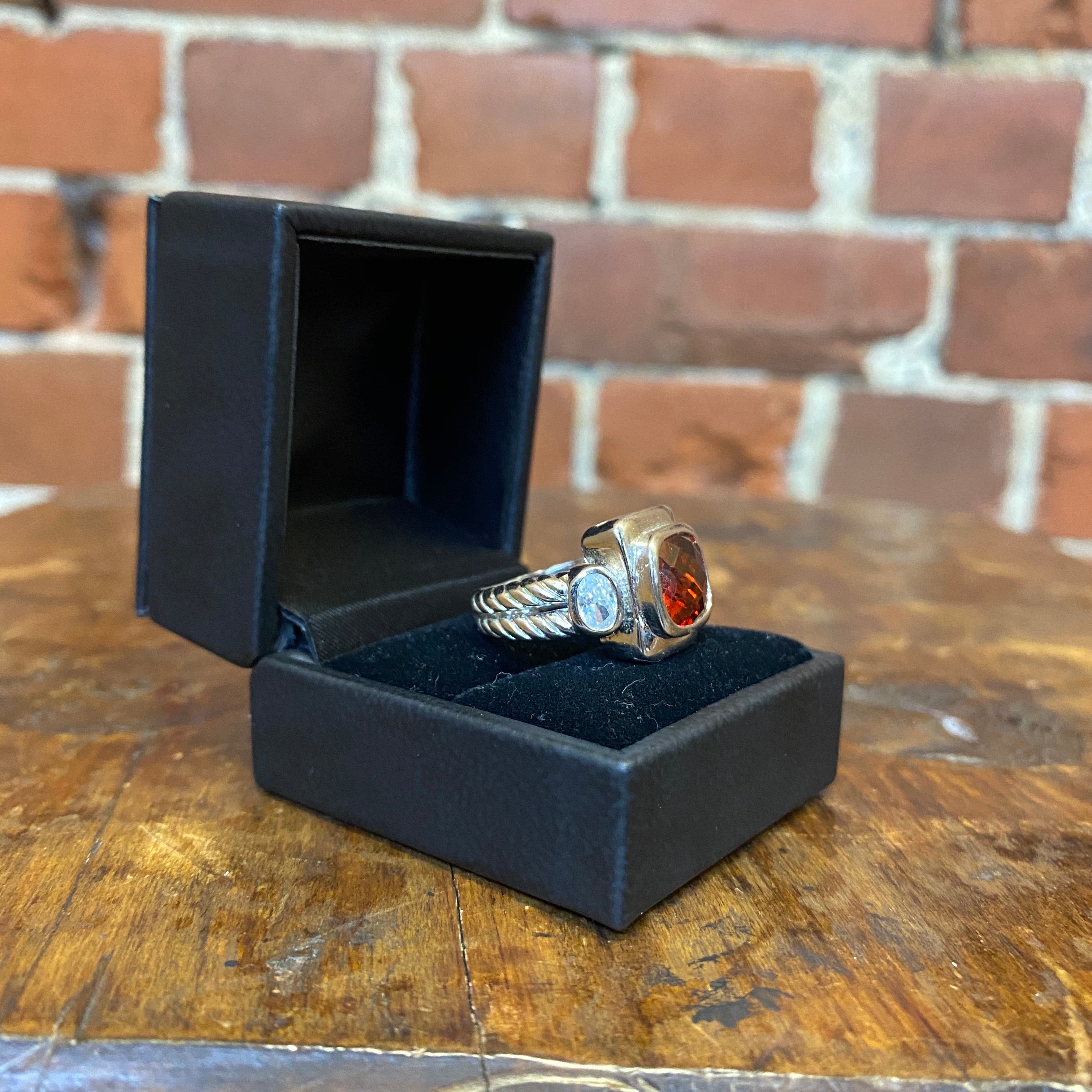 ESTATE Sterling silver and stone ring