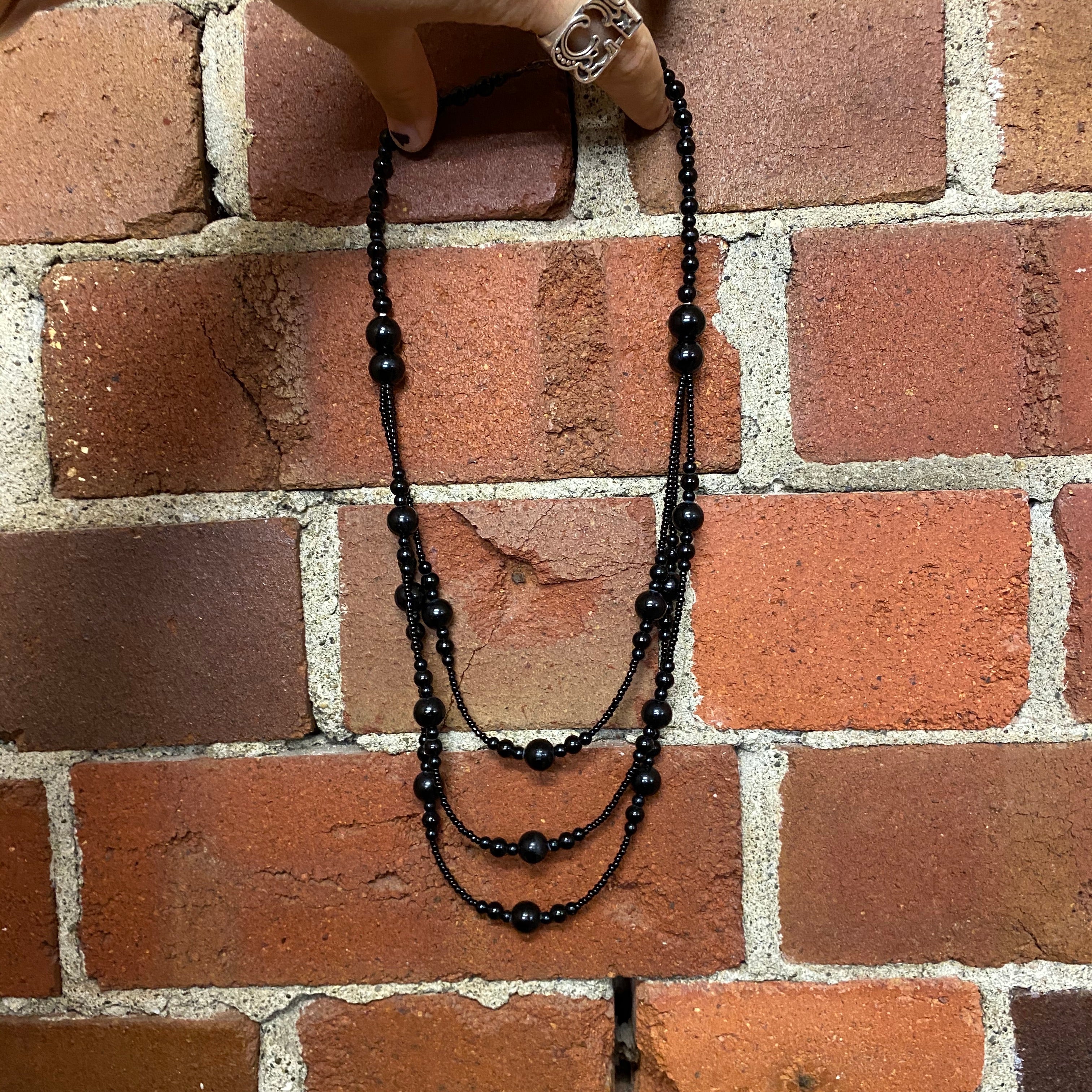 1920s genuine Jet bead necklace
