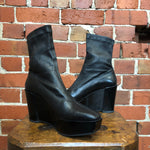 ROBERT CLERGIERE leather platform sock boots 39